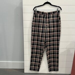 Plaid Pants - Black, cream, maroon